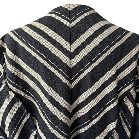 Lane Bryant Blazer Jacket Sz 16 Striped Open Front Draped Casual Work Coastal - Picture 4 of 12
